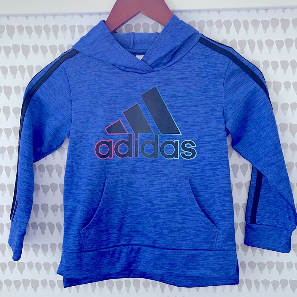 Girls youth size 5 Adidas hooded sweatshirt - purplish-blue color